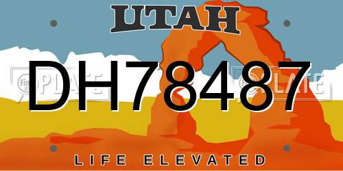 DH78487 Utah License Plate