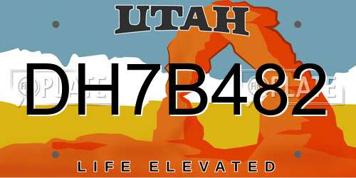 DH7B482 Utah License Plate