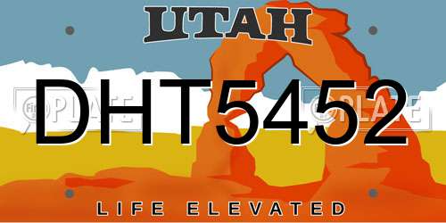 DHT5452 Utah License Plate