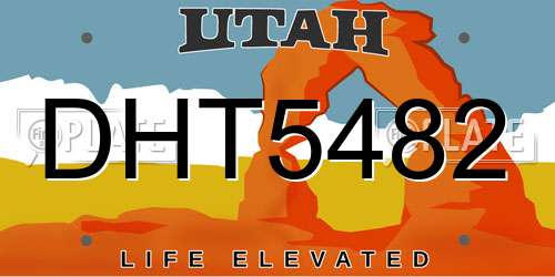 DHT5482 Utah License Plate