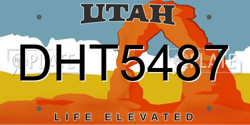 DHT5487 Utah License Plate