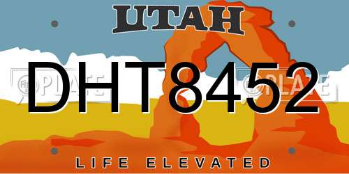 DHT8452 Utah License Plate