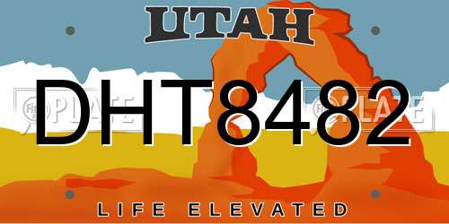 DHT8482 Utah License Plate