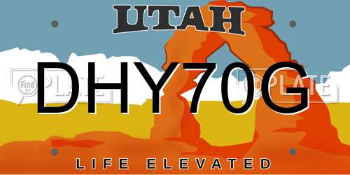 DHY70G Utah License Plate