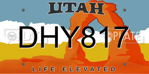 DHY817 Utah License Plate