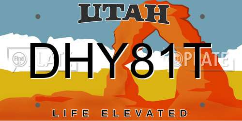 DHY81T Utah License Plate