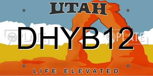 DHYB12 Utah License Plate