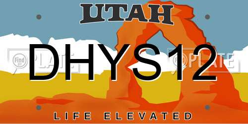 DHYS12 Utah License Plate