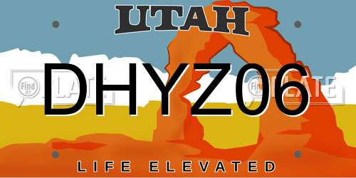 DHYZ06 Utah License Plate