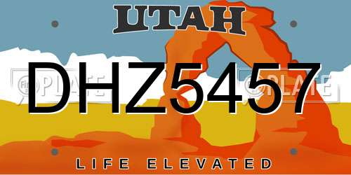 DHZ5457 Utah License Plate