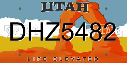 DHZ5482 Utah License Plate