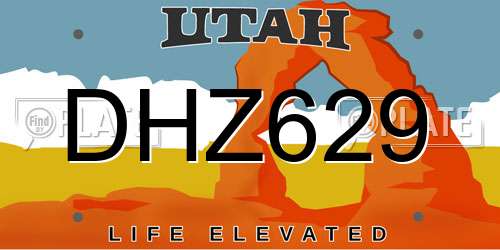 DHZ629 Utah License Plate