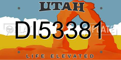 DI53381 Utah License Plate