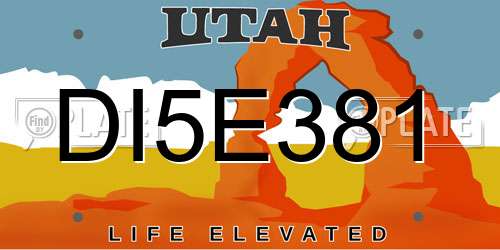 DI5E381 Utah License Plate