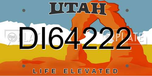 DI64222 Utah License Plate
