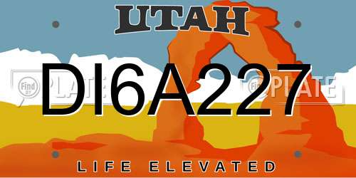 DI6A227 Utah License Plate