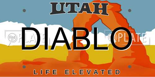 DIABLO Utah License Plate