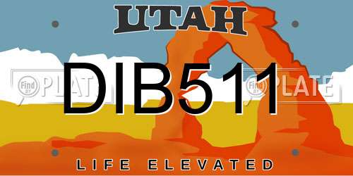 DIB511 Utah License Plate