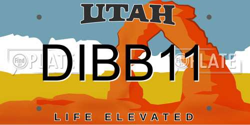 DIBB11 Utah License Plate