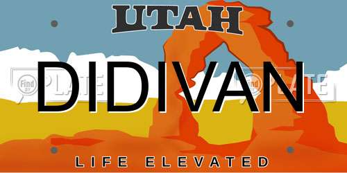 DIDIVAN Utah License Plate