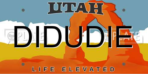 DIDUDIE Utah License Plate