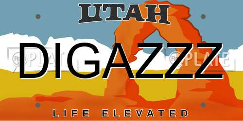 DIGAZZZ Utah License Plate
