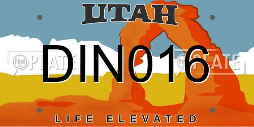 DIN016 Utah License Plate