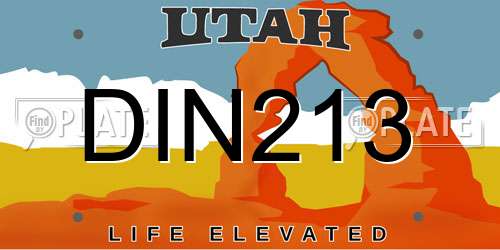 DIN213 Utah License Plate