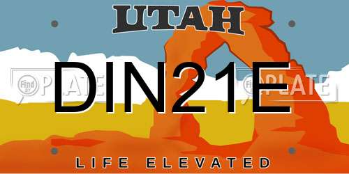DIN21E Utah License Plate