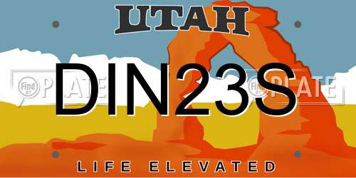 DIN23S Utah License Plate