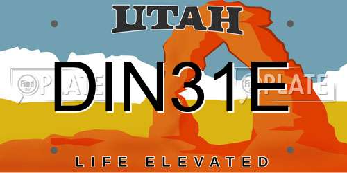 DIN31E Utah License Plate