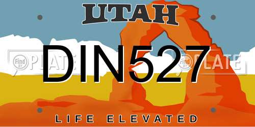 DIN527 Utah License Plate