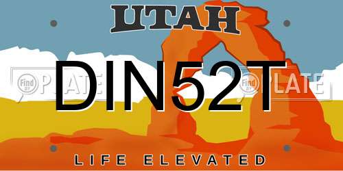 DIN52T Utah License Plate