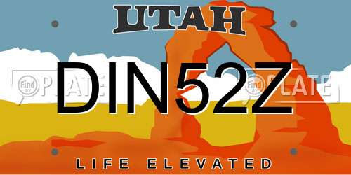 DIN52Z Utah License Plate