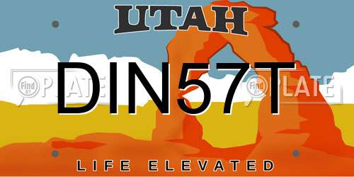 DIN57T Utah License Plate
