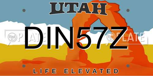 DIN57Z Utah License Plate