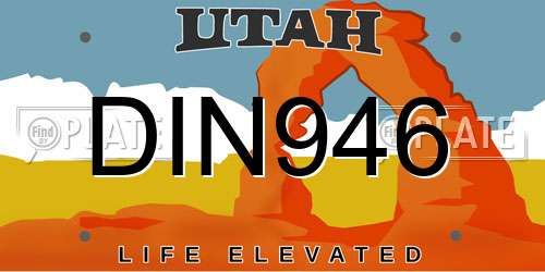 DIN946 Utah License Plate