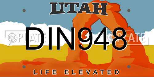 DIN948 Utah License Plate