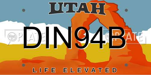 DIN94B Utah License Plate