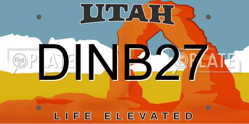 DINB27 Utah License Plate
