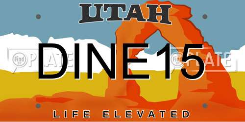 DINE15 Utah License Plate
