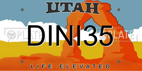 DINI35 Utah License Plate