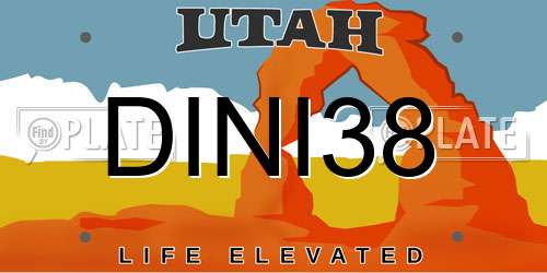 DINI38 Utah License Plate