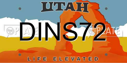 DINS72 Utah License Plate