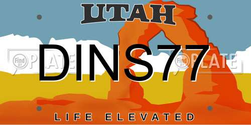 DINS77 Utah License Plate