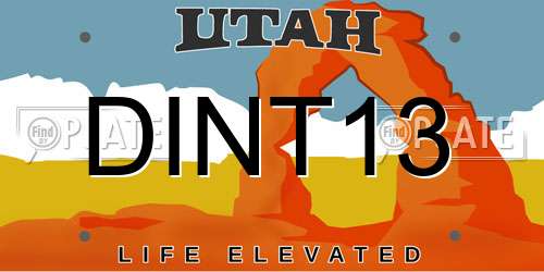 DINT13 Utah License Plate