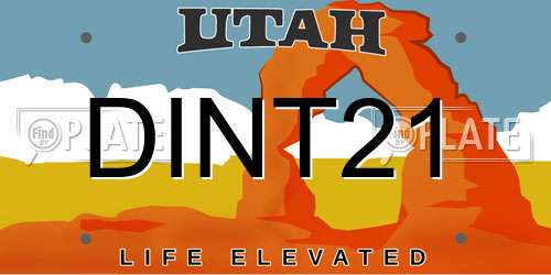 DINT21 Utah License Plate