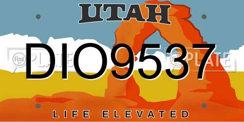 DIO9537 Utah License Plate
