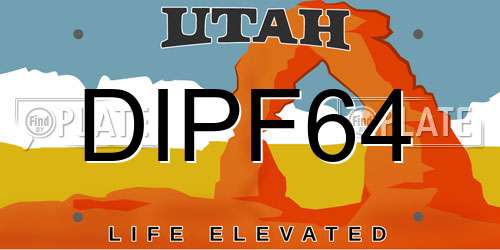 DIPF64 Utah License Plate