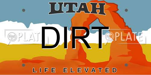 DIRT Utah License Plate